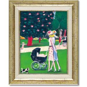 ジャン・ピエール・カシニョール 立葵 人物画 絵画 女性 インテリア