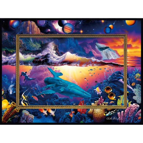 絵画 クリスチャン・リース・ラッセン ビッグアート「ギャラクシー オブ ライフ3（Mサイズ）」  海...