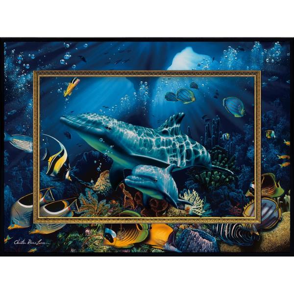 絵画 クリスチャン・リース・ラッセン ビッグアート「ミラクル オブ ライフ3（Mサイズ）」  海中 ...
