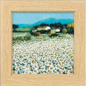 手描き油絵 木村 咲 黄色い小花 F6 画家本人手描き 絵画 額入り 絵