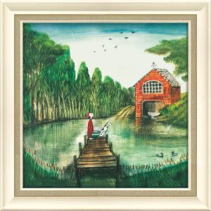 絵画 オイル ペイント アート「カエルの星（Mサイズ）」 インテリア