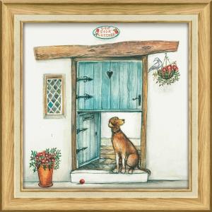 新品 アートフレーム アート 絵 絵画 イラスト 額装付き 犬