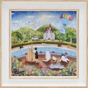 はりたつお　作品名:ホイアンのランタン屋 楽天市場】絵画 はり たつお ホイアンのランタン屋(ベトナム