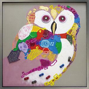 絵画 アート カラフルオウル 絵画 壁掛け 壁飾り インテリア