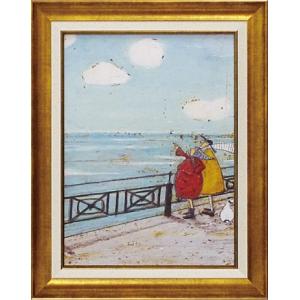 手描き油絵 奥田 ひとみ エーゲ海 F6 画家本人手描き 絵画 額入り 絵