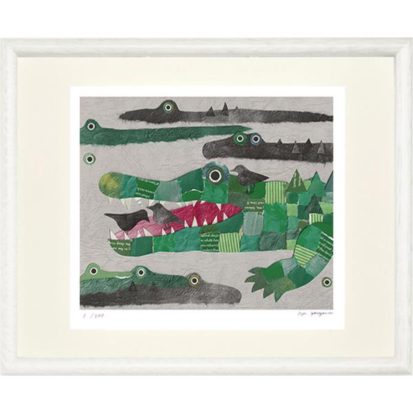 絵画 米澤 彩 ワニたち（Ｃ５９２０） インテリア 壁 に飾る絵 リビング 玄関 ギフト 御祝 贈り...