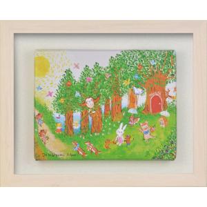 絵画 どうなつみ 夏の森(8x10) 壁掛け かわいい 動物