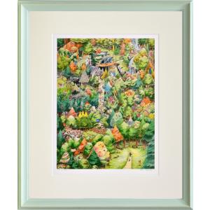 武者小路実篤 絵画（色紙額） 天與の花を咲かす喜び : 掛け軸・絵画の