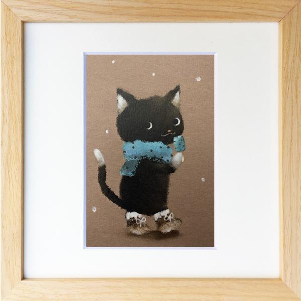 絵画 菜生(nao) 200シリーズ 猫 冬のチョコミント プレゼント 飾る アート おしゃれ 壁掛...