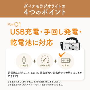 ダイナモラジオライト 防災ラジオ FM AM ...の詳細画像2