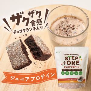 プロテイン ソイ 大豆 ココア 人工甘味料不使用 無添加 1kg FIXIT STEP+ONE ジュニア ソイプロテイン クランチ