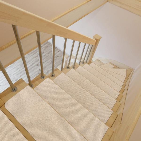 SHIEN 吸着階段マット 階段用ステップマット 滑り止め付き ずれない 階段カーペット55×22c...