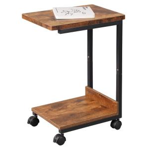 YeTom サイドテーブル キャスター付き ベッドサイドテーブル 可移動ベッドテーブル サイドワゴン コの字 テーブル 層幅37×奥行26×