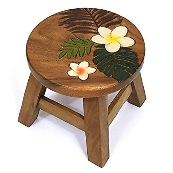 ハワイアン雑貨/インテリア 木製ラウンド スツール ルアナ
