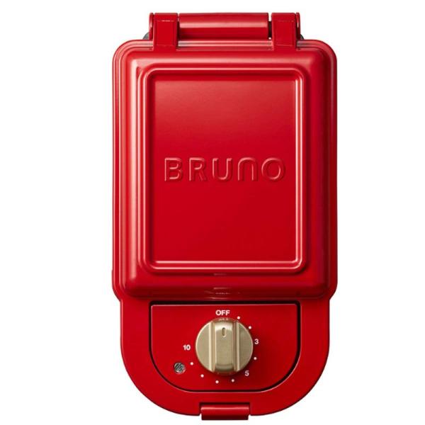 ブルーノ ホットサンドメーカー 電気 シングル レッド BOE043-RD BRUNO 耳まで焼ける