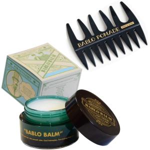BABLO バーム メンズ男性用 ヘアバーム 練り香水 ヘアオイル ムスクの香り メッシュコーム黒付｜az-select-store