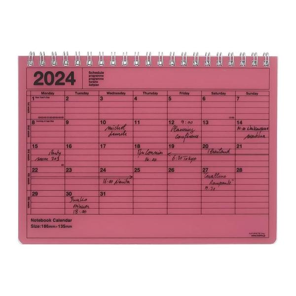 手帳 2024 スケジュール帳 2024年1月始まり 月間ブロック B6変型 ノートブックカレンダー...