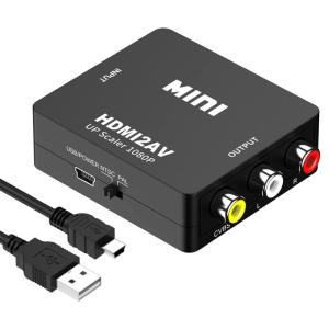 HDMI to RCA 変換コンバーター HDMI to AV変換アダプタ 1080P対応 PAL/NTSC切り替え アナログ変換 音声出力｜az-select-store