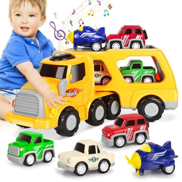 車 おもちゃ ミニカー 2 3 4 5 6 歳 おもちゃ 男の子 女の子 建設車両セット 光と音で ...