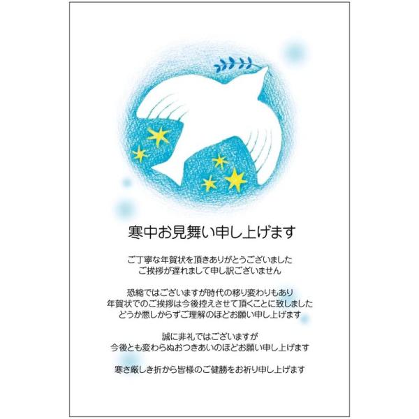 メイドインたんたん 寒中見舞いはがき 年賀状じまい 文章 10枚入年賀状をやめる文章印刷済み (オモ...