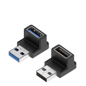YFFSFDC USB 3.0 アダプタ L型 アダプタ 2個セット USB 直角変換 USB Type A L字型変換アダプタ 小型 軽量 タイプ 送料無料