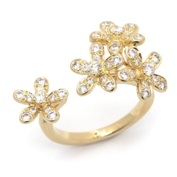 ヴァンクリーフ＆アーペル ソクラテスアントレレドアリング #53 実測約13号 K18YG ダイヤ ...