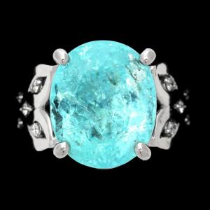 12.08ct天然パライバトルマリンリング 1...の詳細画像4
