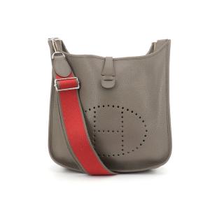 エルメス エヴリン3 PM トリヨンクレマンス レザー エタン グレー □P刻印 2012年製 ショルダーバッグ エブリン 中古 送料無料