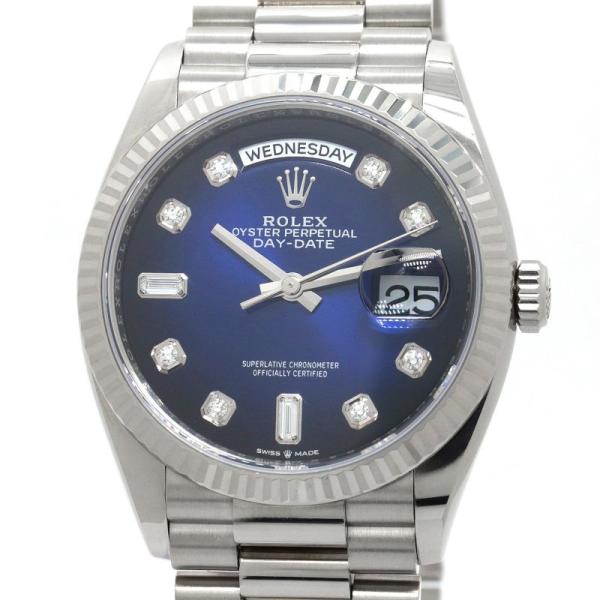 [3年保証] ロレックス メンズ デイデイト 128239A ランダム番 K18WG ブルーオンブレ...