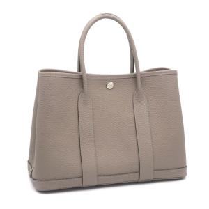 エルメス ガーデンパーティTPM D刻印 2019年製 ネゴンダ グリアスファルト トートバッグ ハンドバッグ シルバー金具 グレー 中古 送料無料