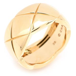 シャネル ココクラッシュ コレクション リング ラージモデル #58 18号 J10574 K18YG マトラッセ イエローゴールド 地金13.0g 中古 送料無料