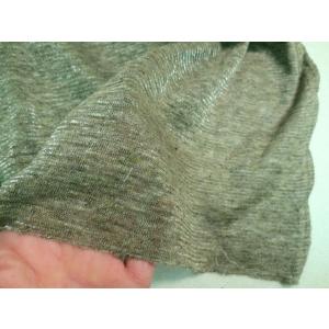 リネンニット 天竺 ネップ入り ナイロン混 カーキーの詳細画像1