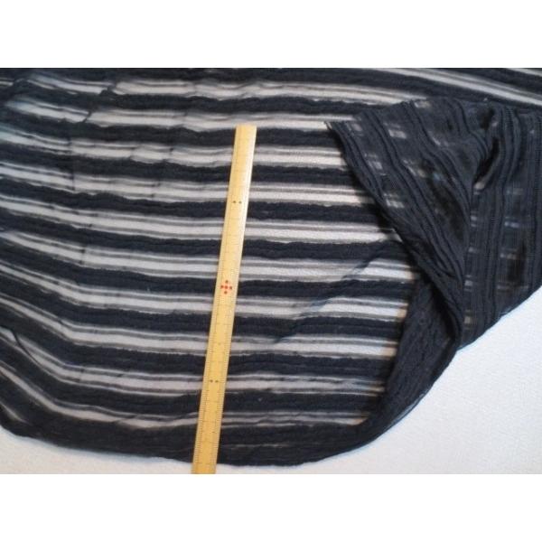 ニット　ボーダー　ナイロン　ウール混　黒