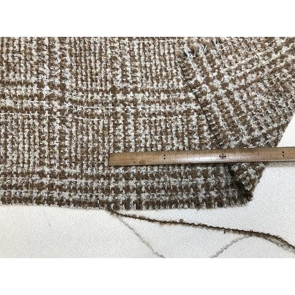 ウール　アルパカ混　ループヤーン　イタリア製　オフホワイトｘキャメル　コート　ジャケット等　幅150...