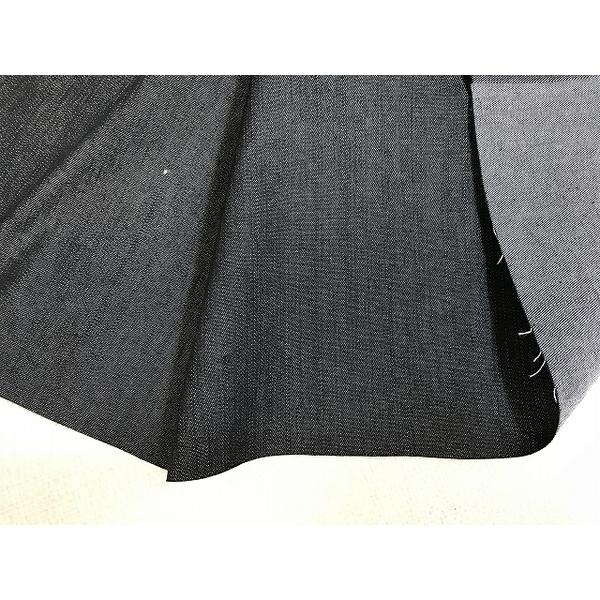 コットン80％　ポリエステル20％　ストレッチ入デニム　黒　パンツ　コート　幅134cm　10cm単...