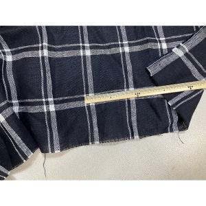 リネン100% 大きなチェック 紺xホワイト ワ...の商品画像