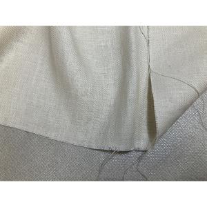 リネン　綾織り　アイボリーホワイト　ワンピース　パンツ等　幅140cm　10cm単位販売　商品コード6993
