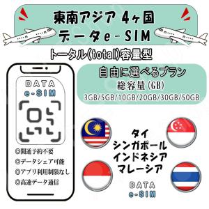 東南アジア4ヵ国 esim プリペイドsim s...の商品画像