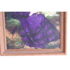 【複製画】紫のドレスの婦人 シニェイ・メルシェ...の詳細画像2