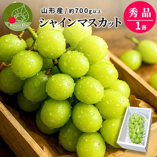 ぶどう 秀品 シャインマスカット 1房 (約700g前後) 山形県産 ブドウ ギフト 贈答 プレゼン...