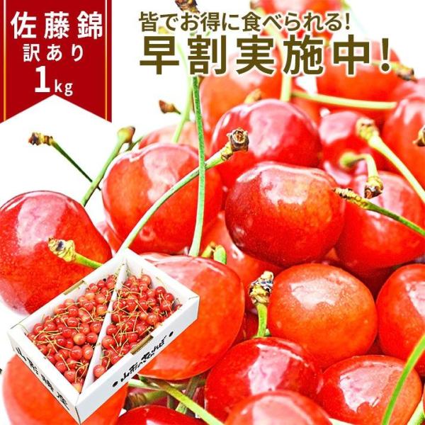 【2024年6月中旬 先行予約】さくらんぼ佐藤錦 or 紅秀峰１kg 家庭用・数量限定   ※遠方へ...