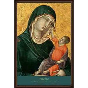 ポスター アート Madonna and Child detail（ドゥッチョ ディ ブオニンセーニャ） 額装品 ウッドハイグレードフレーム｜aziz