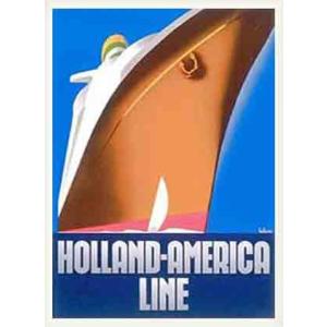 ポスター アート Holland America Line（ウィレム テン ブルク） 額装品 ウッドベーシックフレーム｜aziz