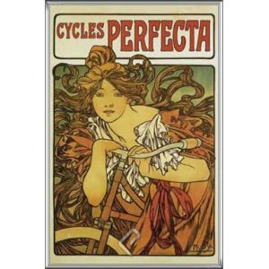 ペルフェクタ自転車（アルフォンス ミュシャ） 額装品 アルミ製