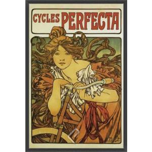 ペルフェクタ自転車（アルフォンス ミュシャ） 額装品 アルミ製