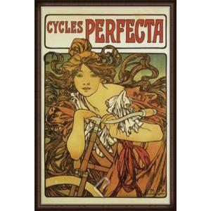 ペルフェクタ自転車（アルフォンス ミュシャ） 額装品 アルミ製