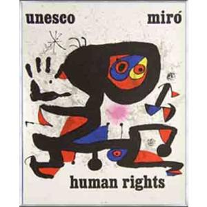 ポスター アート Unesco Human rights（ジョアン ミロ） 額装品 アルミ製ベーシックフレーム｜aziz