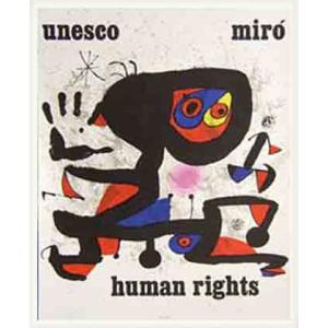 ポスター アート Unesco Human rights（ジョアン ミロ） 額装品 ウッドベーシックフレーム｜aziz