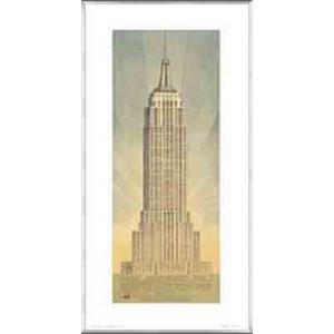 ポスター アート エンパイア・ステート・ビル（Empire State Building クレイグ ホームズ ビル 建築物） 額装品 アルミ製ベーシックフレーム｜aziz