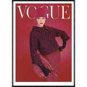 ポスター アート Vogue Rose Red August 1956（ヴォーグ） 額装品 アルミ製...